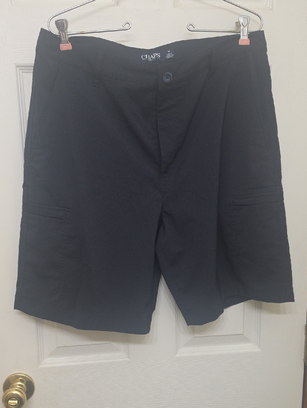Chaps Men's Black Cargo Golf Shorts - Classic Utility Style